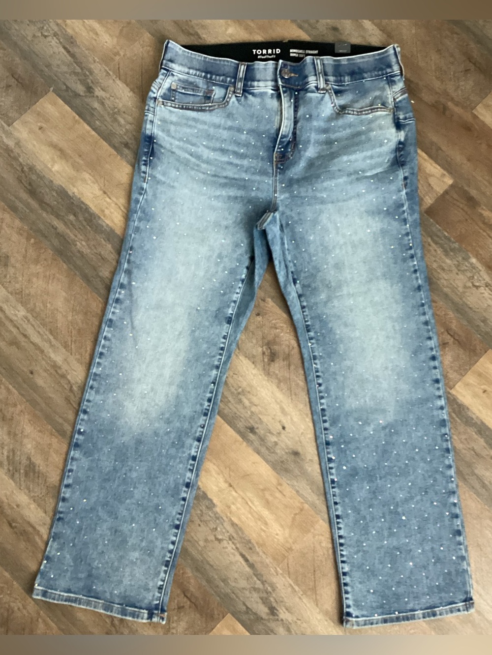 torrid Light Blue Studded Straight Leg Jeans